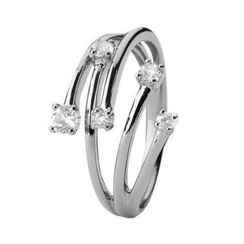 Christina Your Choice fem grenet ring med 5 hvide topaz, model 3.16.A køb det billigst hos Guldsmykket.dk her